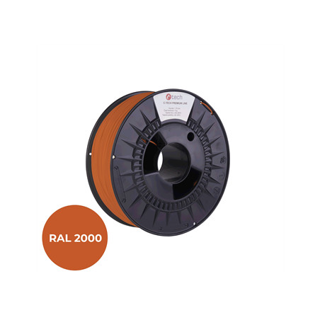 Filament C-TECH PREMIUM LINE, TPU 90A, flexibilný, žltooranžová, RAL2000, 1,75 mm, 1kg