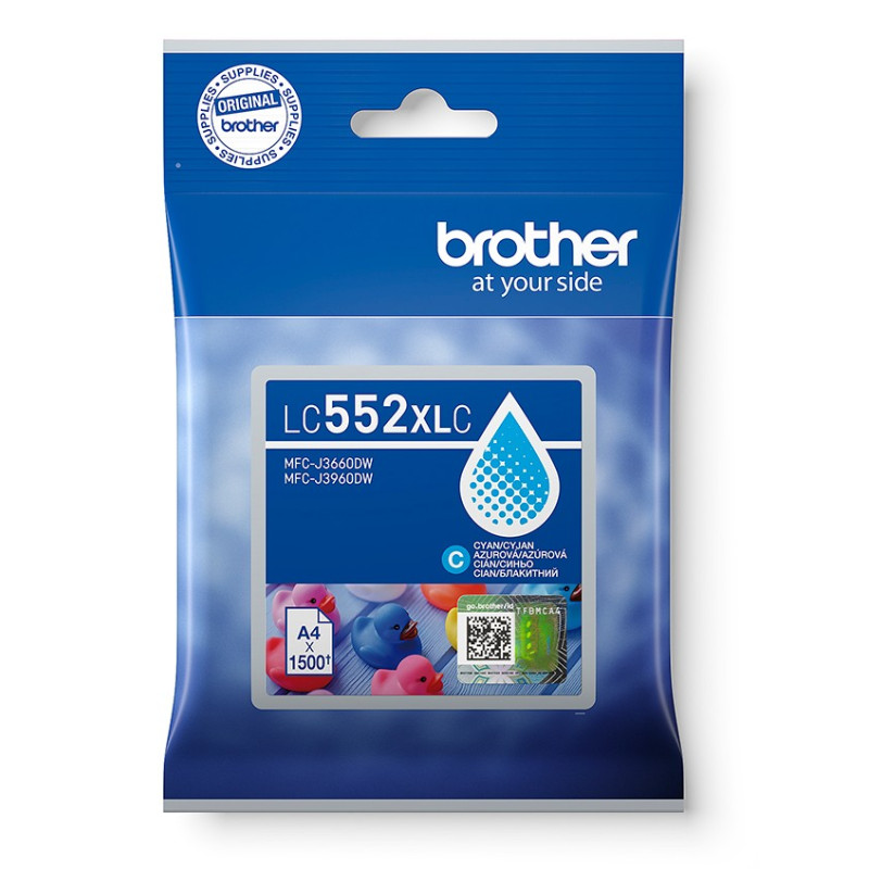 Brother LC-552XLC - atrament azúrový XL