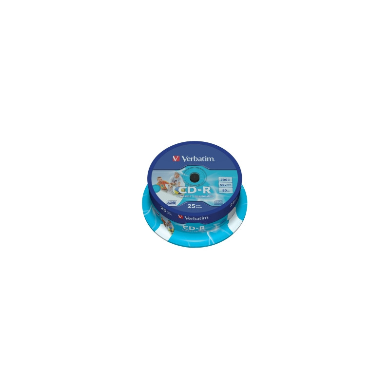 VERBATIM CD-R(25-Pack)Spindle/Printable/52x/700MB