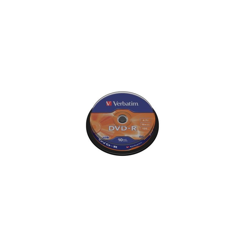 VERBATIM DVD-R(10-Pack)Spindl/MattSlvr/16x/4.7GB