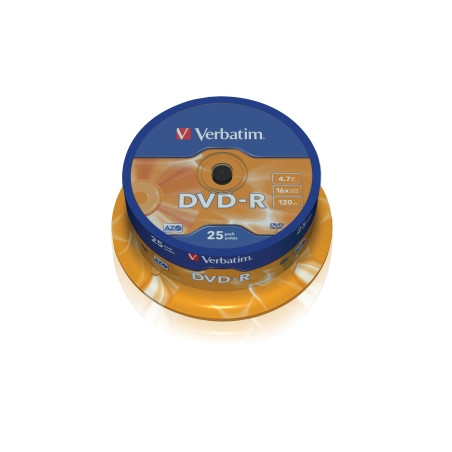 VERBATIM DVD-R(25-Pack)Spindl/MattSlvr/16x/4.7GB
