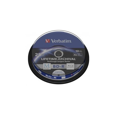 VERBATIM Blu-ray BD-R M-Disc 25 GB 4x Printable, 10-cake