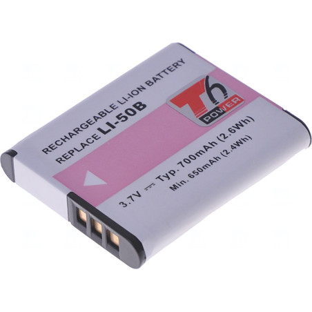Batéria T6 Power pre Li-50B, D-Li92, DB-100, VW-VBX090, NP-150, LB-050, LB-052, 730mAh, 2,7Wh