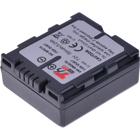 Batéria T6 Power pre Panasonic VW-VBD070, CGA-DU07, CGR-DU07, Hitachi DZ-BP07S, 720mAh, 5,2Wh