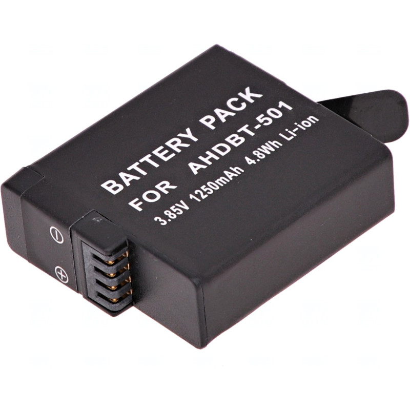 Batéria T6 Power pre GoPro Hero5, Hero6 Black, AHDBT-501, AABAT-001, 601-10197-000, 1250mAh, 4,8Wh