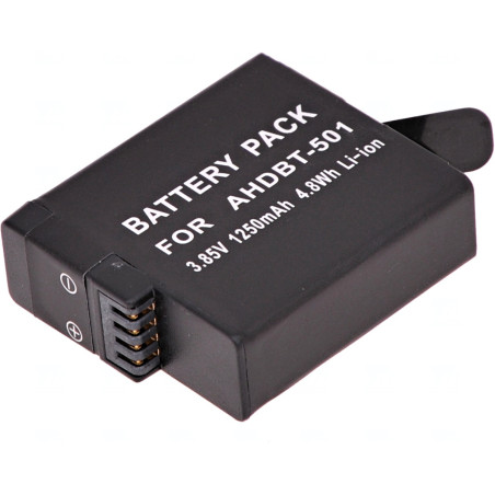 Batéria T6 Power pre GoPro Hero5, Hero6 Black, AHDBT-501, AABAT-001, 601-10197-000, 1250mAh, 4,8Wh
