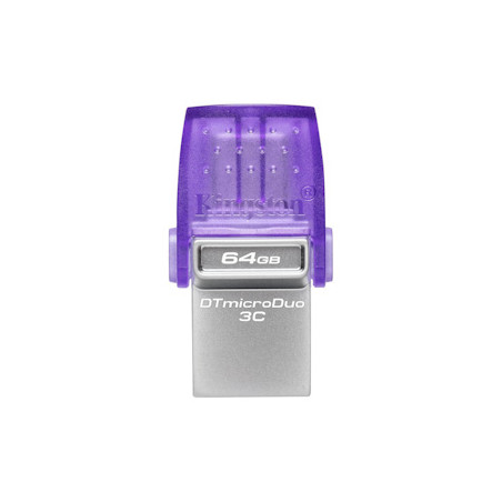 Kingston DataTraveler MicroDuo 3C/64GB/USB 3.2/USB-A + USB-C/Fialová