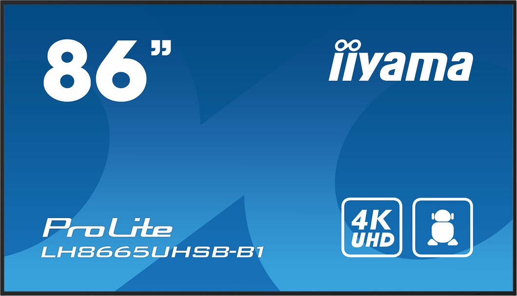 86'' iiyama LH8665UHSB-B1: IPS, 4K UHD, Android, 24/7