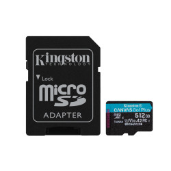 Kingston Canvas Go Plus A2/Micro SDXC/512GB/UHS-I U3/Class 10/+ Adaptér