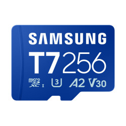 Samsung T7/Micro SDXC/256GB/UHS-I U3 / Class 10/Modrá