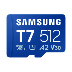 Samsung T7/Micro SDXC/512GB/UHS-I U3 / Class 10/Modrá