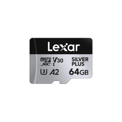 Lexar 64 GB H-P Silver Plus microSDHC s adp C10 A2