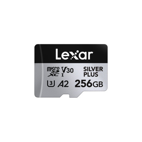 Lexar 256GB H-P Silver Plus microSDHC s adp C10 A2