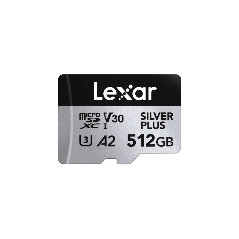 Lexar 512GB H-P Silver Plus microSDHC s adp C10 A2