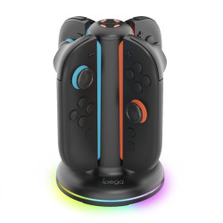 iPega SW2052 Nabíjacia Stanica s RGB pre JoyCon Ovládače Nintendo Switch 2 Black