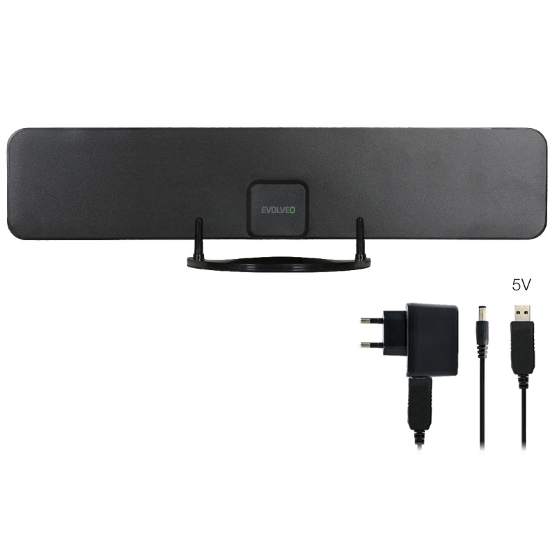 EVOLVEO Xany 2B, 230/5V, aktívna izbová anténa FM/DAB+/DVB-T2, filter LTE,4G,5G