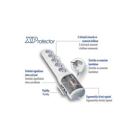 Rozvodný panel ACAR XProtector/3m 5x220V biely