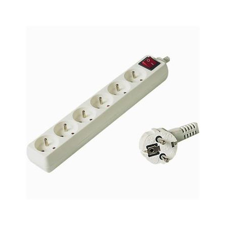 Predlžovací prívod 230V, 10m, 6 zásuviek + vypínač