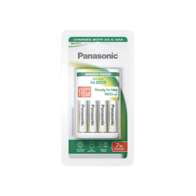 Panasonic BQ-CC17 + 4x AA 1900mAh