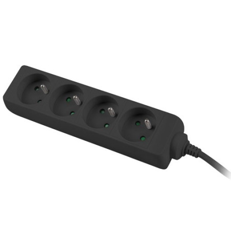Predlžovací prívod 230V 3m 4 zásuvky, čierny