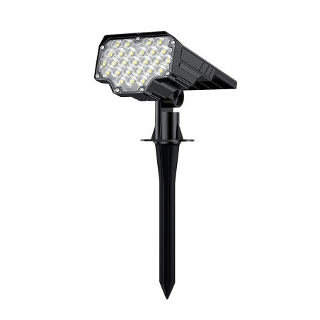 Vonkajšie solárne LED svetlo VIKING D26/650lm/2200mAh/3 režimy/IP65/inštalácia-zem i stenu