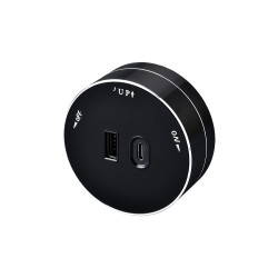 Zásuvkový modul Viking A60B, čierna/výstupy - 1xUSB-A, 1xUSB-C/výkon až 2500W/230V,16A,50Hz