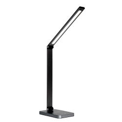 Platinet PDL888B stolná LED lampa 10W stmievateľná, bezdrôtové nabíjanie, USB port, čierna