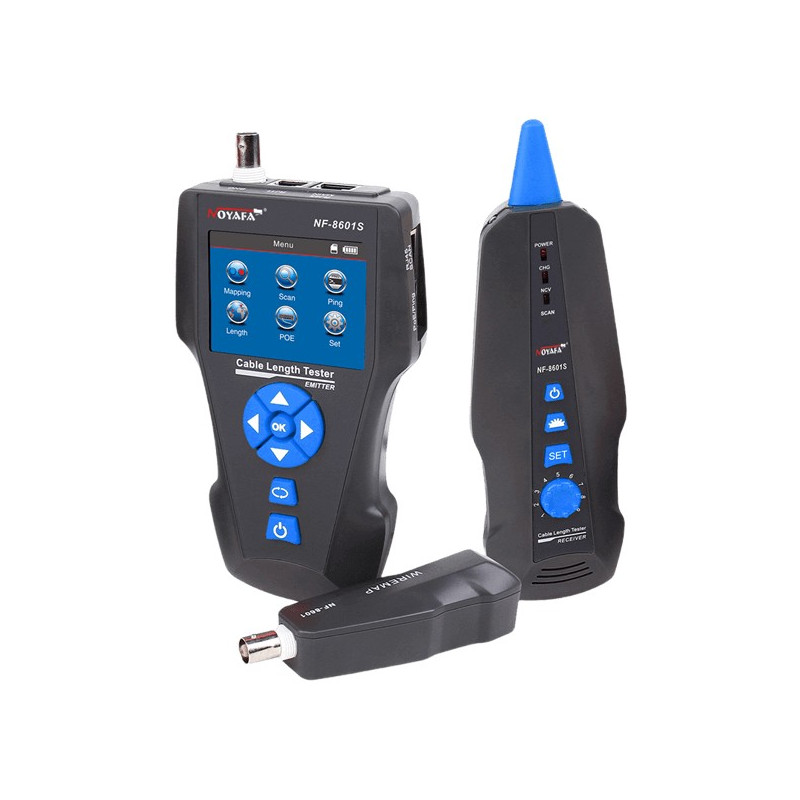 W-Star Tester káblov UTP WSNF8601S, detektor káblov Cat5, Cat6, Cat7, UTP, BNC, POE, Ping