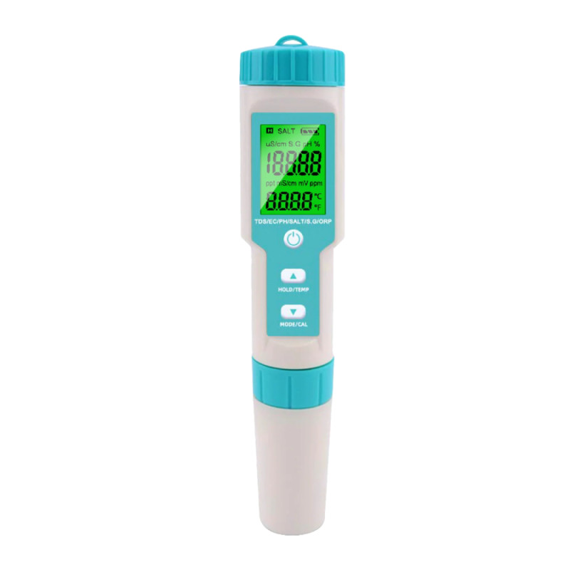 W-Star C600 - Tester vody 7v1 na pH, TDS, soľ, vodivosť, teplotu, pre bazény