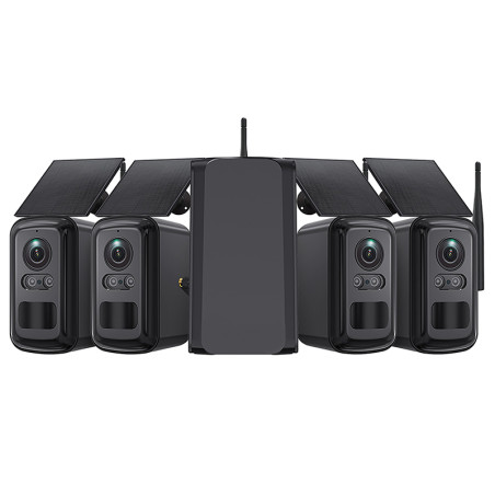 Set solárnych kamier Viking HUB S04/8000 mAh/ mobilné aplikácie/ outdoor