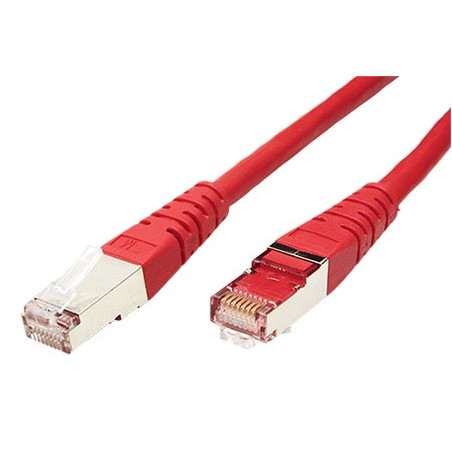 Patchkábel S/FTP, Cat6, 2xRJ45, 0,5m červený