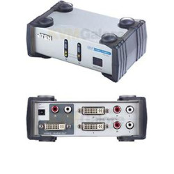 ATEN DVI prepínač 2 PC - 1 DVI monitor+2xcinch+DO