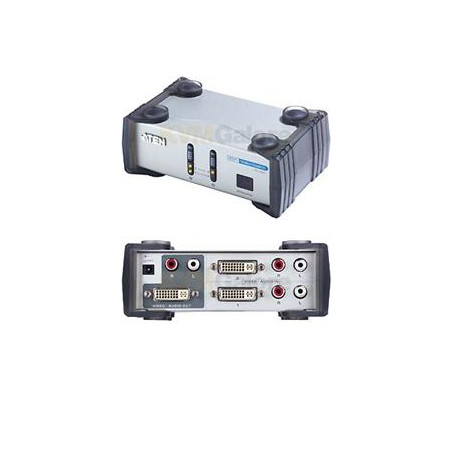 ATEN DVI prepínač 2 PC - 1 DVI monitor+2xcinch+DO