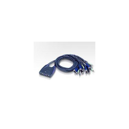 ATEN 4port KVM USB mini, audio, 0.9 metra káble