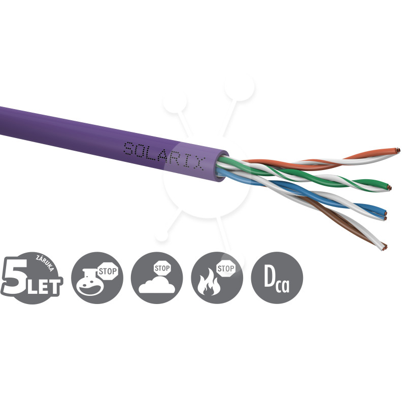 Inštalačný kábel Solarix CAT5E UTP LSOH Dca-s1,d2,a1 1000m/cievka SXKD-5E-UTP-LSOH