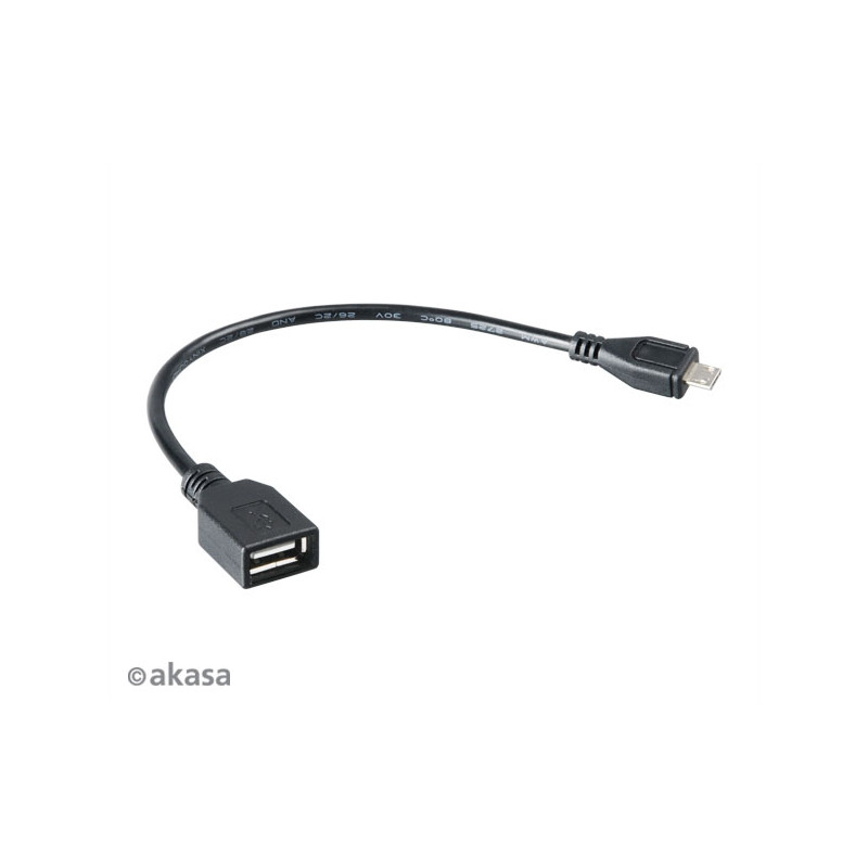 AKASA - USB kábel OTG - mikro USB na USB - 15 cm
