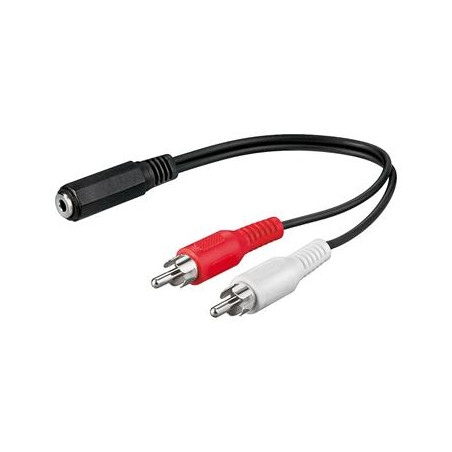 PremiumCord Kábel Jack 3.5mm-2xCINCH F/M 20cm