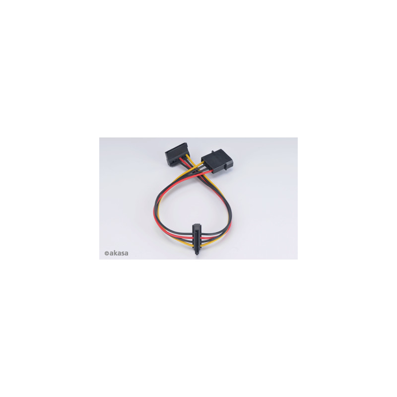 AKASA - 4-pin molex na 2x 15-pin Sata adaptér