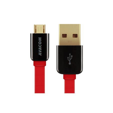 Kabel AVACOM MIC-40R USB - Micro USB, 40cm, červená