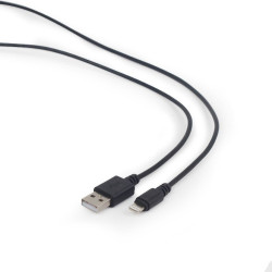 Kabel CABLEXPERT USB 2.0 Lightning (IP5 a vyšší) nabíjací a synchronizačný kábel, 1m, čierny