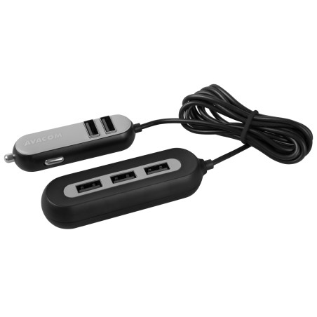 AVACOM CarHUB nabíjačka do auta 5x USB výstup, čierna