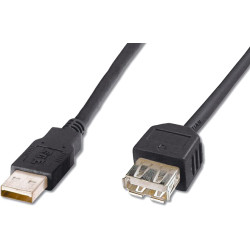 Kabel USB predlžovací A-A, 5 m, čierny