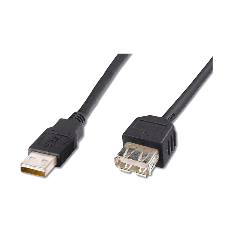 Kabel USB predlžovací A-A, 5 m, čierny