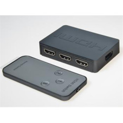PremiumCord HDMI switch 3:1 plastový, diaľkové ovl.