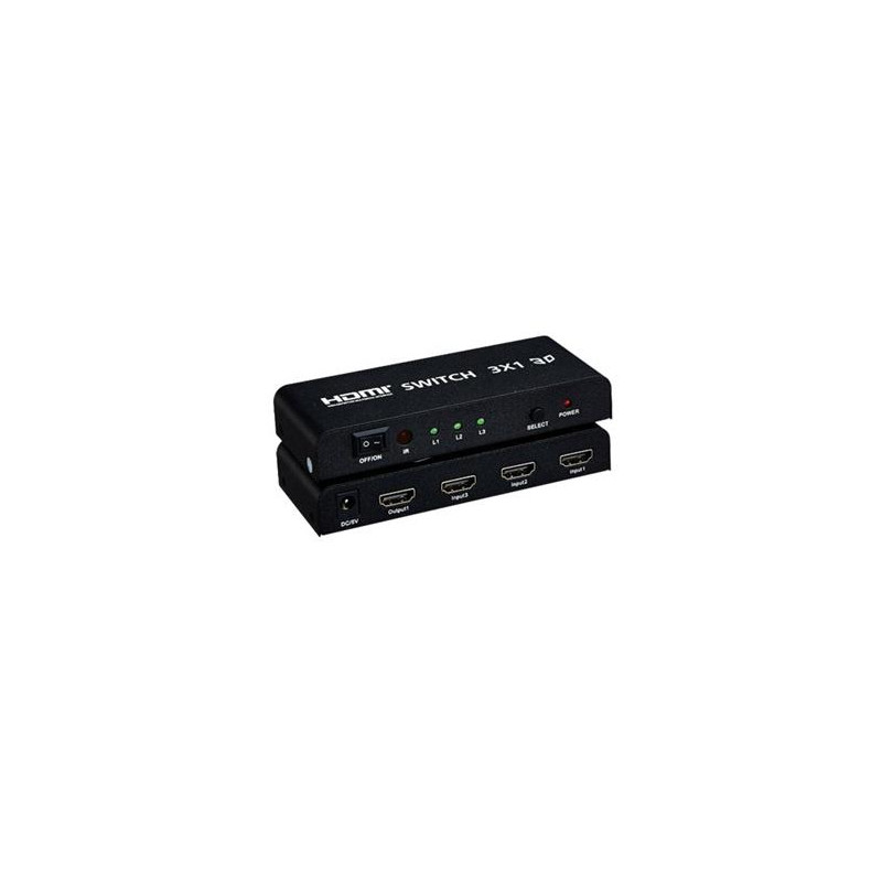 PremiumCord HDMI switch 3:1 kovový, diaľkové ovl.
