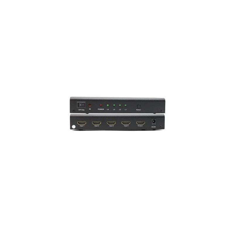 PremiumCord HDMI switch 4:1, kovový, diaľkové ovl.