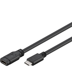 PremiumCord Prevodník Prodĺžovací kábel USB-C M/F, černý, 1m