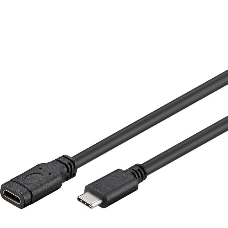 PremiumCord Prevodník Prodĺžovací kábel USB-C M/F, černý, 1m