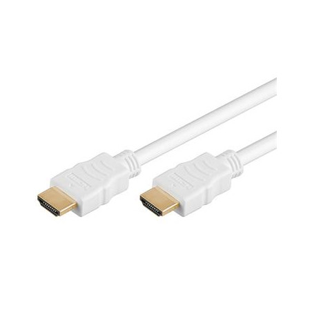 PremiumCord HDMI High Speed + Ethernet kábel, biely, pozlátené konektory, 1,5 m