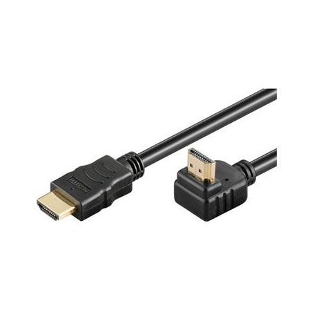 PremiumCord Kábel HDMI+Ethernet, zlac., 90°, 5m